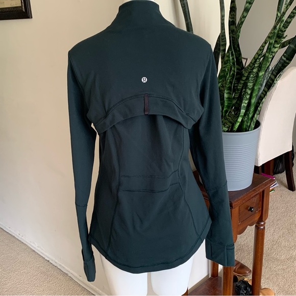 LuLulemon Define Jacket in Forrest Green with Multicolored Collar- Sz-10 - Picture 5 of 10